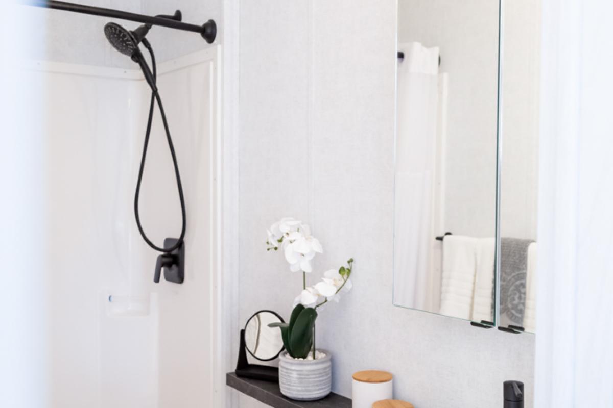 Bathroom at Wye Cottages Beausoliel model for sale in Midland Ontario