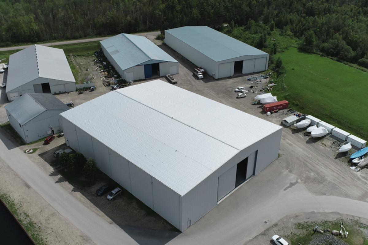 ariel view of Wye Heritage Marine Resort in Midland Ontario