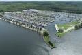 ariel view of Wye Heritage Marine Resort in Midland Ontario