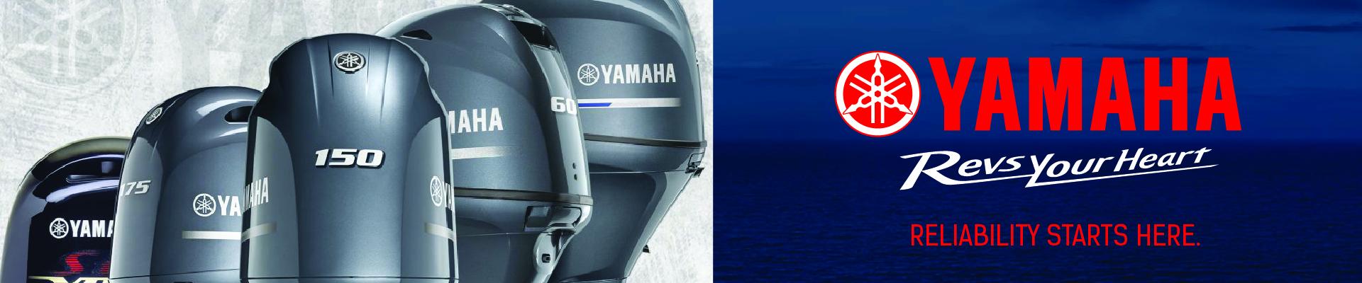 Yamaha ad featuring 5 yamaha outboard motors