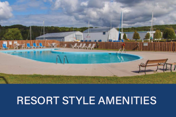 Pool and Lounge Chairs at Wye Heritage Marine Resort in Midland Ontario