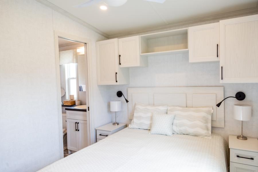Bedroom at Wye Cottages Beausoliel model for sale in Midland Ontario
