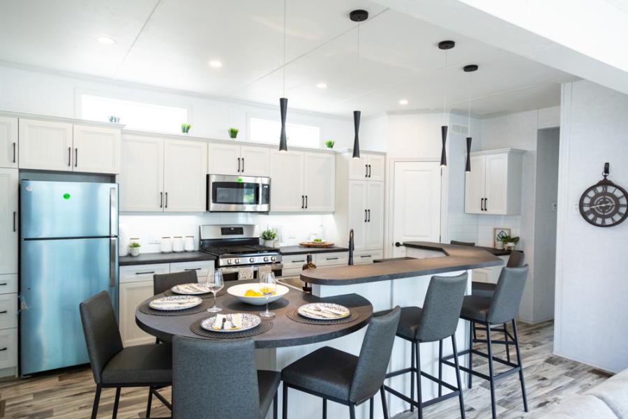 Kitchen island at Wye Cottages Beausoliel model for sale in Midland Ontario